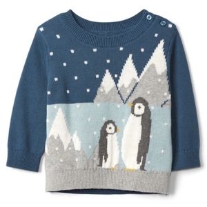 Baby Gap Sweater 18-24 months Penguins Cotton